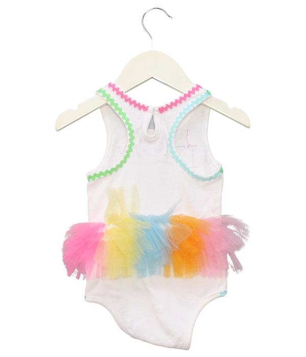 A White Sleeveless Bodysuits from Mudpie in size 0-3M for girl. (Back View)