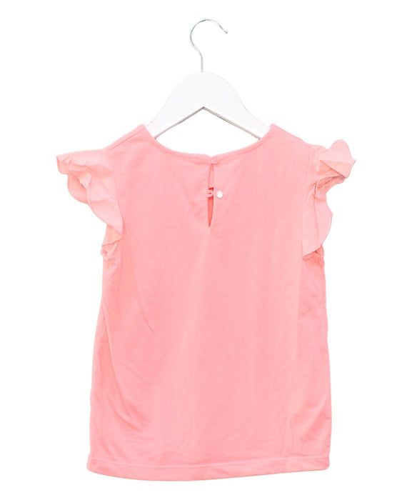 A Pink Short Sleeve Tops from Jacadi in size 6T for girl. (Back View)