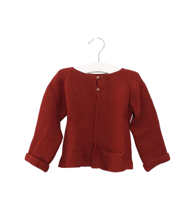 A Red Cardigans from Les Enfantines in size 18-24M for girl. (Front View)