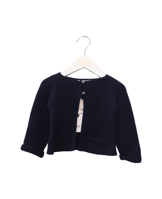 A Navy Cardigans from Les Enfantines in size 12-18M for girl. (Front View)