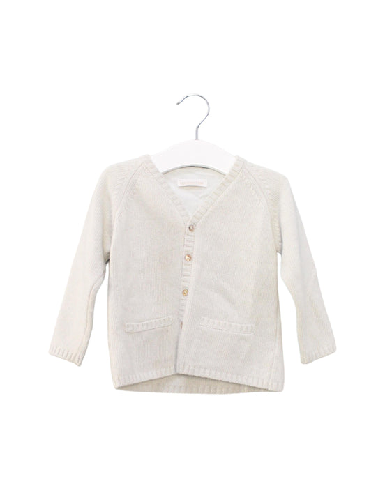 A Blue Cardigans from Les Enfantines in size 12-18M for girl. (Front View)