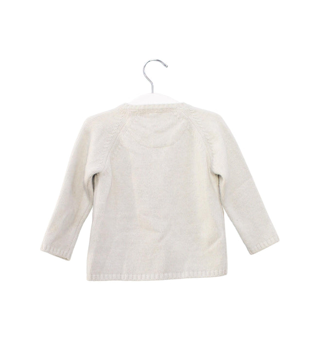 A Blue Cardigans from Les Enfantines in size 12-18M for girl. (Back View)