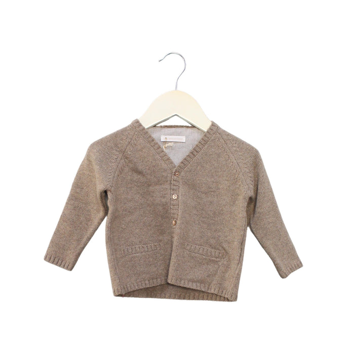 A Grey Cardigans from Les Enfantines in size 6-12M for neutral. (Front View)