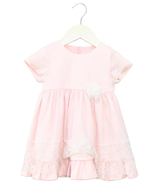 A Pink Short Sleeve Dresses from Chickeeduck in size 12-18M for girl. (Front View)