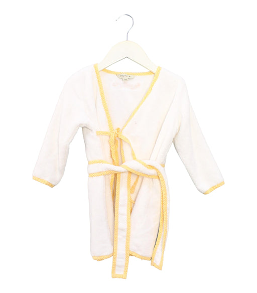 A White Bathrobes from Le Petit Pois in size O/S for neutral. (Front View)