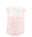 A Pink Short Sleeve Rompers from Familiar in size 3-6M for girl. (Front View)