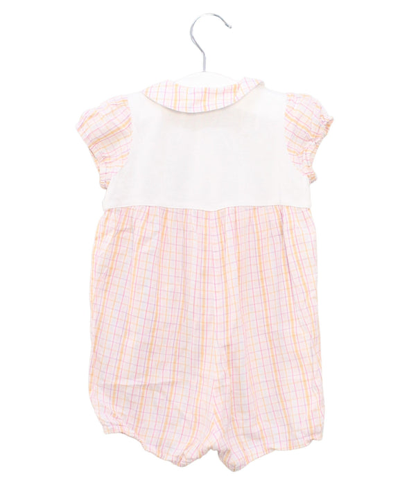 A Pink Short Sleeve Rompers from Familiar in size 3-6M for girl. (Back View)