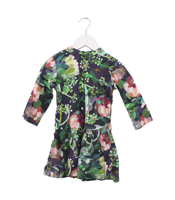 A Green Long Sleeve Dresses from Hubble + Duke in size 2T for girl. (Front View)