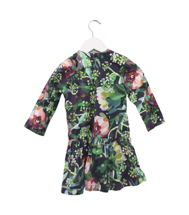 A Green Long Sleeve Dresses from Hubble + Duke in size 2T for girl. (Back View)