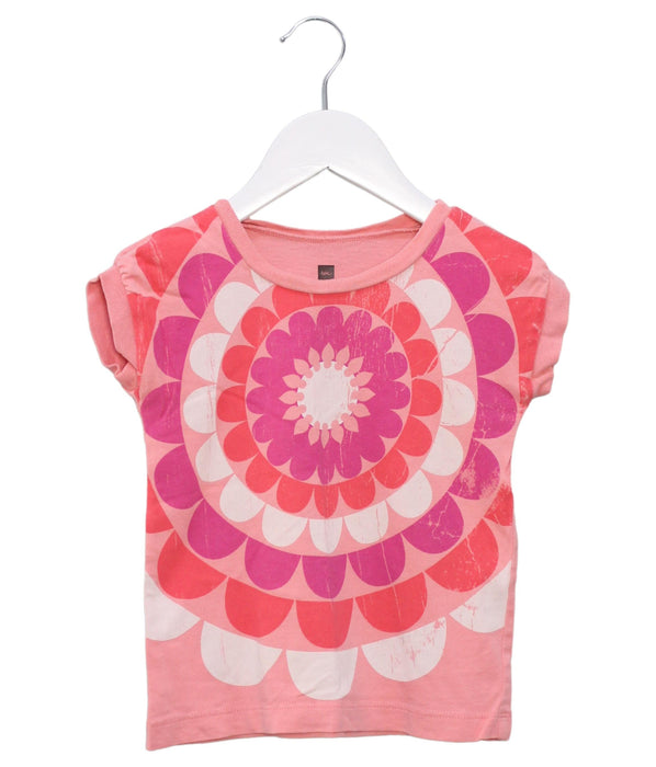 A Pink Short Sleeve T Shirts from Tea in size 2T for girl. (Front View)