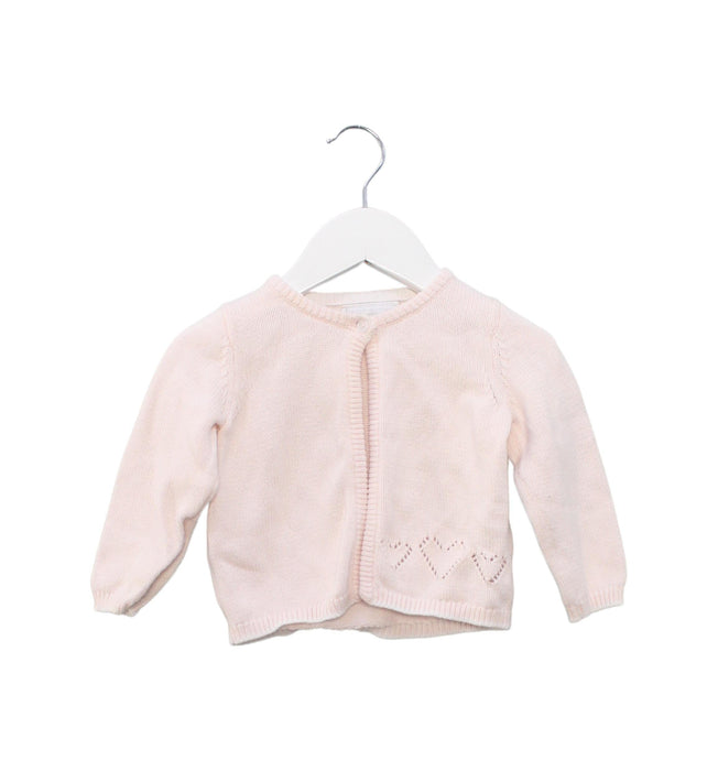 A Pink Cardigans from The Little White Company in size 6-12M for girl. (Front View)