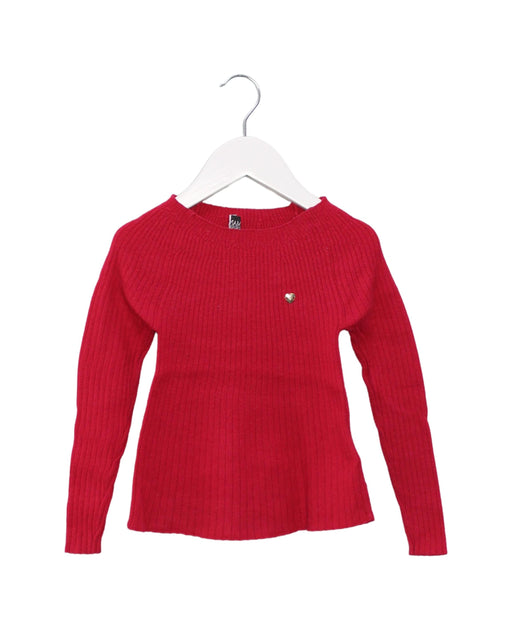 A Pink Long Sleeve Tops from Armani in size 4T for girl. (Front View)