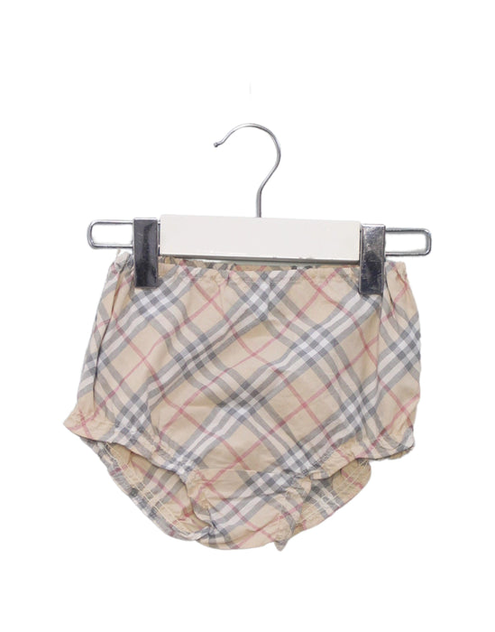 A Brown Sleeveless Dresses from Burberry in size 6-12M for girl. (Back View)