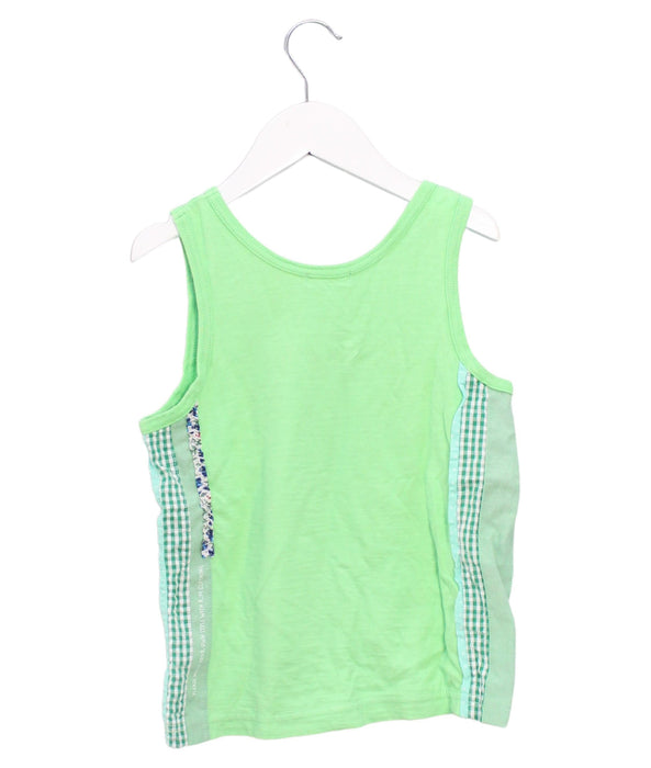 A Green Sleeveless Tops from Ragmart in size 5T for girl. (Back View)