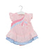 A Pink Short Sleeve Dresses from Mides in size 6-12M for girl. (Front View)
