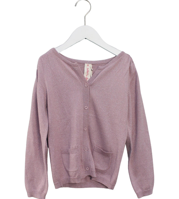 A Pink Cardigans from Juliet & the Band in size 6T for girl. (Front View)