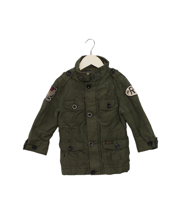 A Green Puffer/Quilted Jackets from Polo Ralph Lauren in size 3T for girl. (Front View)