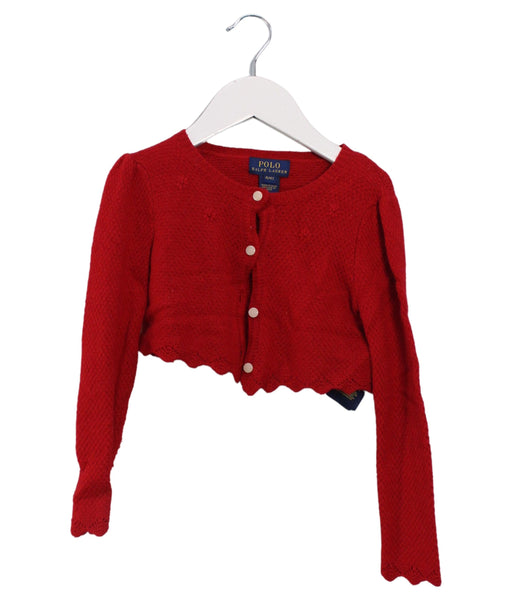 A Red Cardigans from Polo Ralph Lauren in size 4T for girl. (Front View)