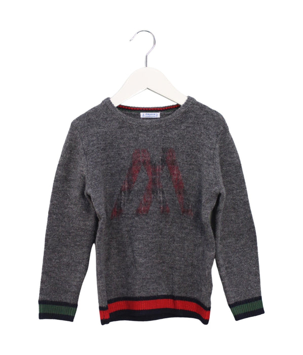 A Grey Knit Sweaters from Mayoral in size 5T for boy. (Front View)