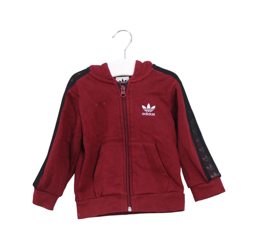 A Burgundy Lightweight Jackets from Adidas in size 6-12M for boy. (Front View)
