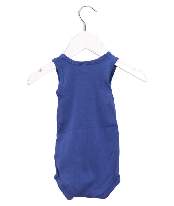 A Blue Sleeveless Bodysuits from Petit Bateau in size 3-6M for boy. (Back View)