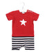 A Red Short Sleeve Rompers from Agnes b. in size 3-6M for boy. (Front View)
