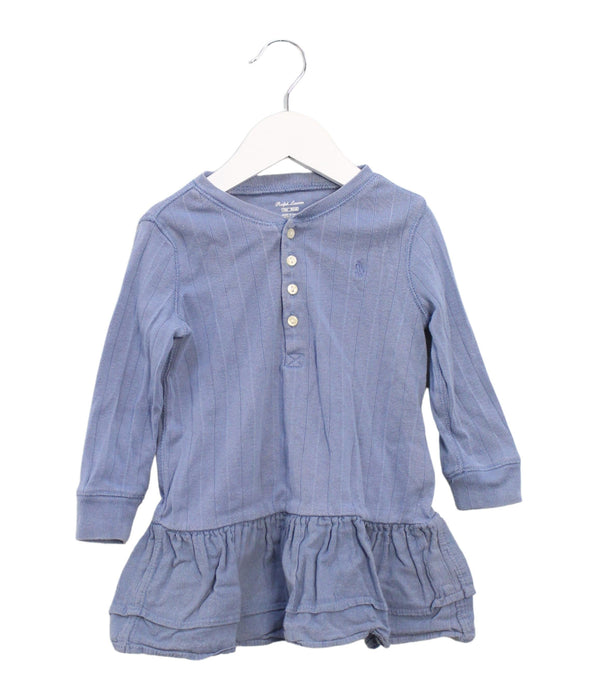 A Blue Sweater Dresses from Ralph Lauren in size 6-12M for girl. (Front View)