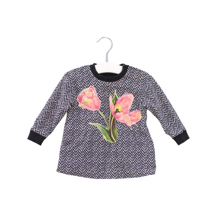 A Black Crewneck Sweatshirts from Dolce & Gabbana in size 6-12M for girl. (Front View)
