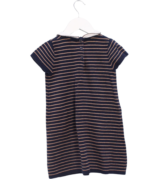 A Navy Sweater Dresses from Cyrillus in size 6T for girl. (Back View)