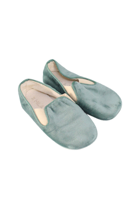 A Green Slippers from Mila Jack in size 3T for girl. (Front View)