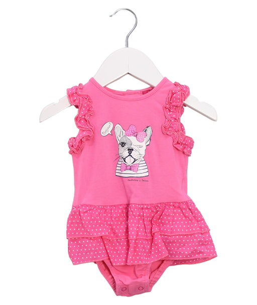 A Pink Sleeveless Bodysuits from Nicholas & Bears in size 3-6M for girl. (Front View)