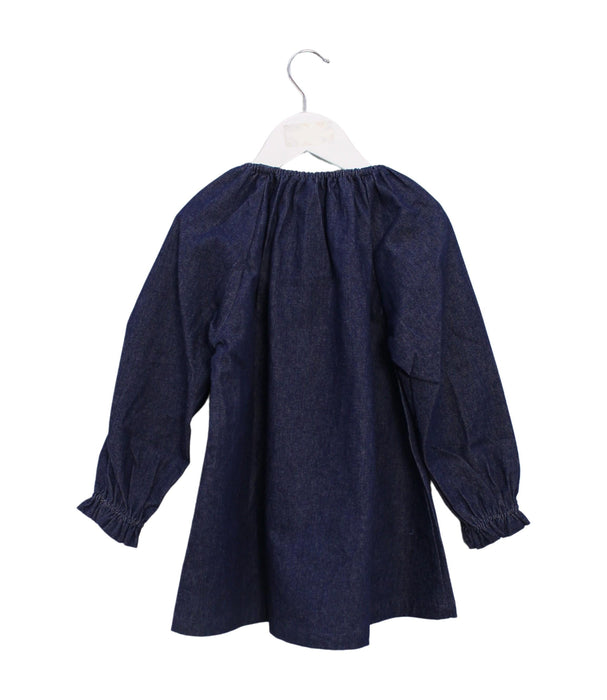 A Blue Long Sleeve Dresses from Felix & Mina in size 6T for girl. (Back View)