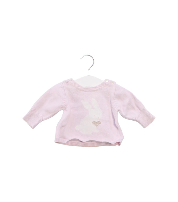 A Pink Knit Sweaters from Jacadi in size 0-3M for girl. (Front View)