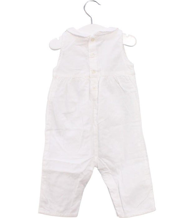 A White Jumpsuits from Bout'Chou in size 3-6M for girl. (Back View)