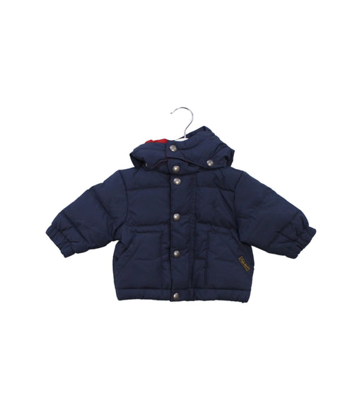 A Navy Puffer/Quilted Jackets from Ralph Lauren in size 0-3M for boy. (Front View)