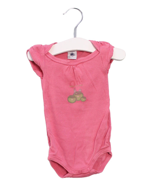 A Pink Bodysuits from Petit Bateau in size 0-3M for girl. (Front View)