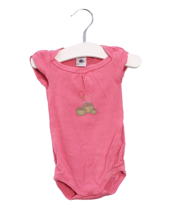 A Pink Bodysuits from Petit Bateau in size 0-3M for girl. (Front View)