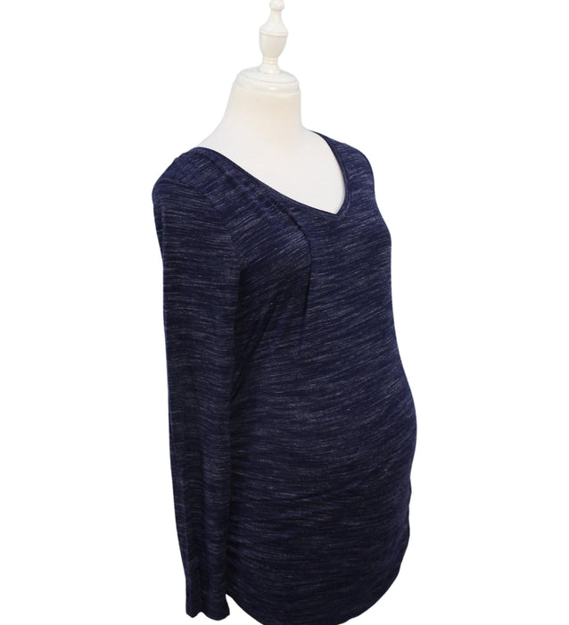 A Navy Long Sleeve Tops from Motherhood Maternity in size XS for maternity. (Front View)