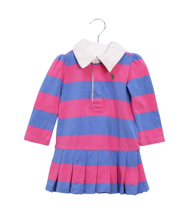A Pink Long Sleeve Dresses from Ralph Lauren in size 6-12M for girl. (Front View)