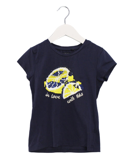 A Navy Short Sleeve T Shirts from IKKS in size 8Y for girl. (Front View)