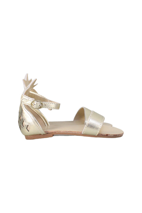 A Gold Sandals from Janie & Jack in size 18-24M for girl. (Back View)