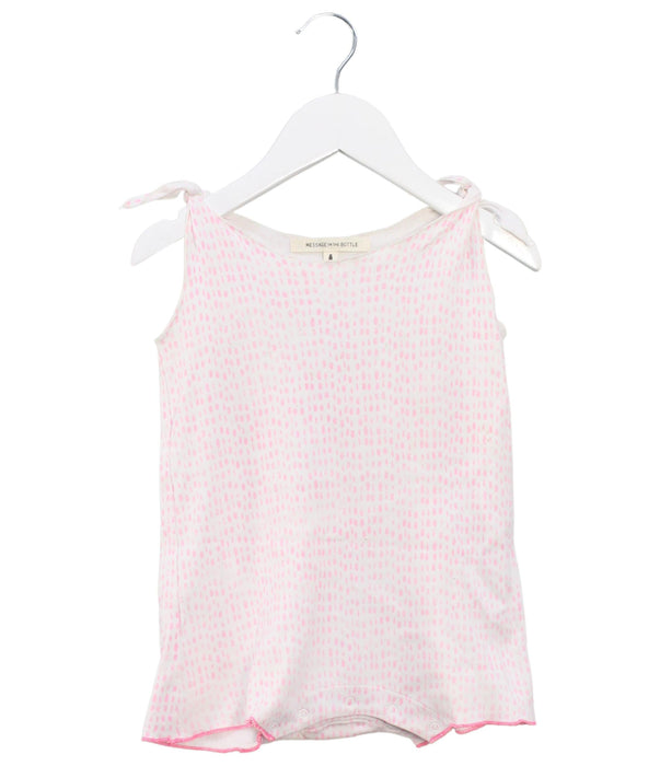 A Pink Sleeveless Rompers from Message in the Bottle in size 12-18M for girl. (Front View)