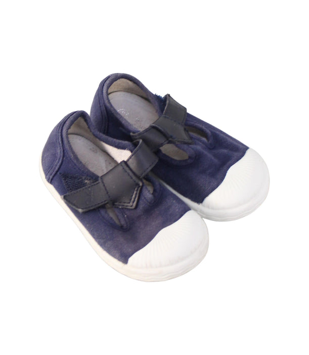 A Navy Flats from Jacadi in size 12-18M for neutral. (Front View)
