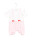 A Pink Short Sleeve Rompers from Miki House in size 0-3M for girl. (Front View)