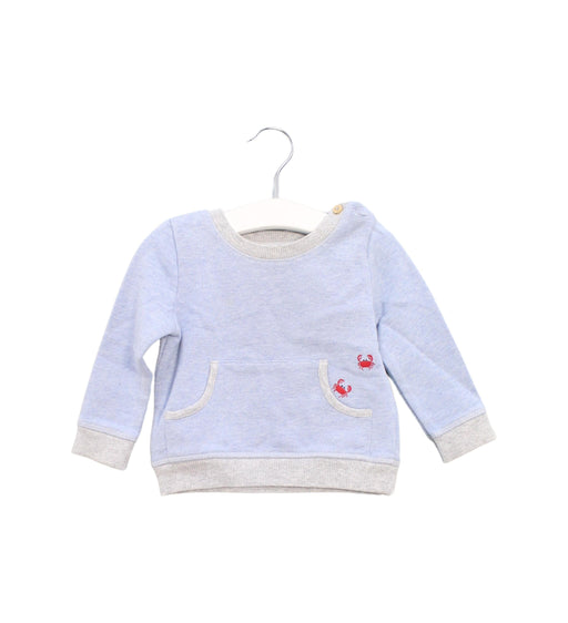 A Blue Crewneck Sweatshirts from The Little White Company in size 3-6M for boy. (Front View)