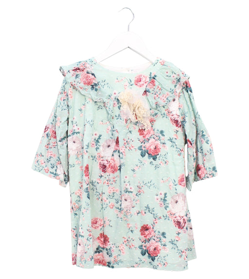 A Green Long Sleeve Dresses from Nanos in size 6T for girl. (Front View)