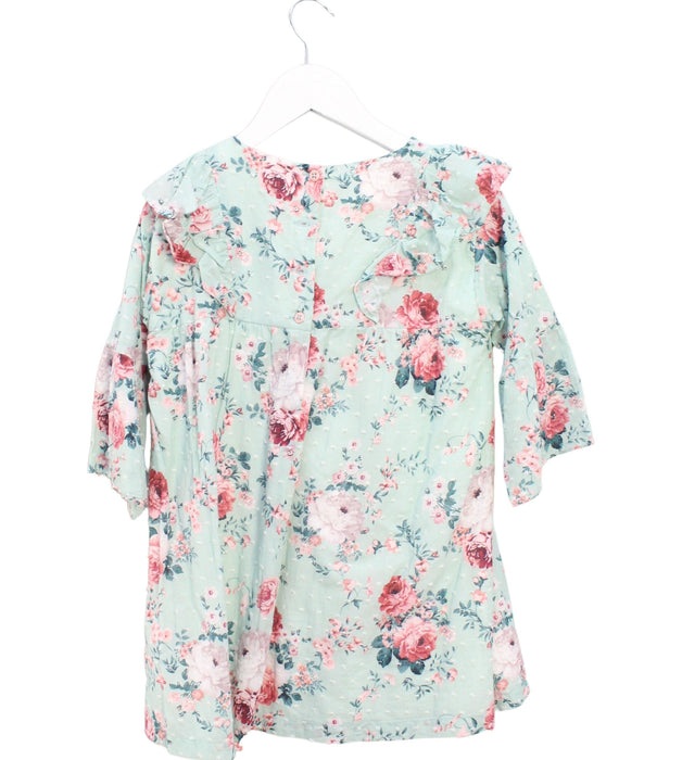 A Green Long Sleeve Dresses from Nanos in size 6T for girl. (Back View)