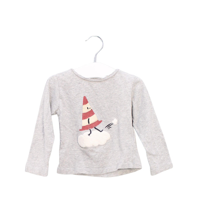 A Grey Long Sleeve Tops from Emile et Ida in size 6-12M for boy. (Front View)
