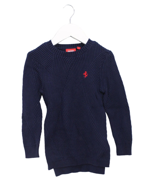 A Navy Knit Sweaters from Ferrari in size 3T for girl. (Front View)