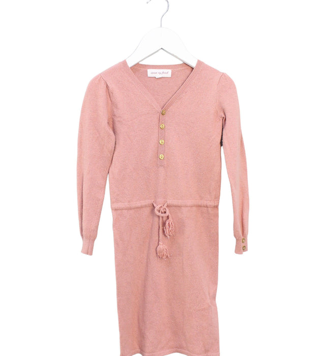 A Pink Sweater Dresses from Excuse My French in size 4T for girl. (Front View)